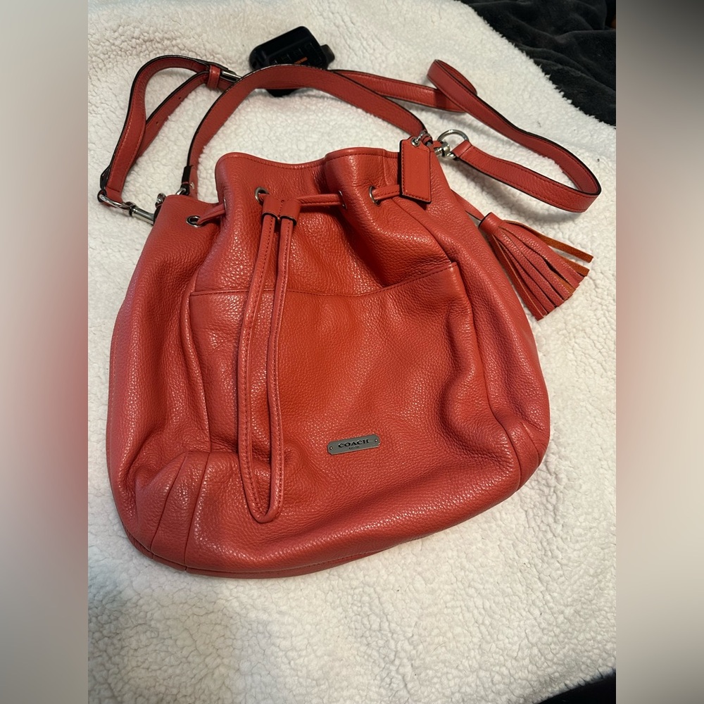 Coach Salmon Hobo Leather Shoulder Bag